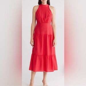 sam edelman pleat skirt halter dress Sam Edelman Dark Pink Pleat Skirt Halter